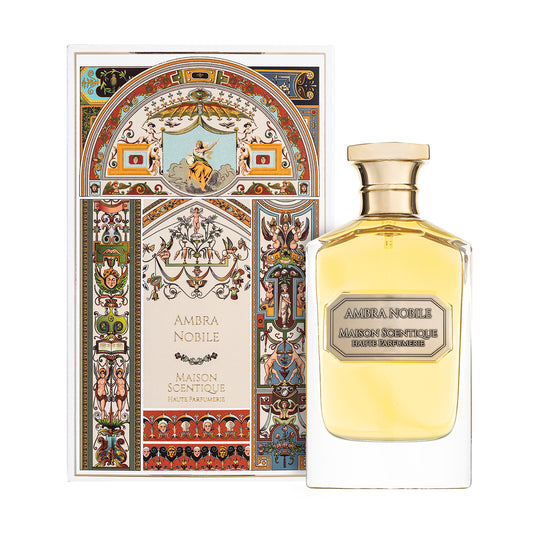Maison Scentique Ambra Nobile amber parfum with rum, tobacco and musk. Haute Parfumerie Maison Scentique Ambra Nobile- the pinnacle of opulence and sophistication, crafted for those who appreciate the finest in the realm of perfumery. The other side of art.