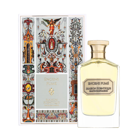 Haute Parfumerie Maison Scentique Encens Fumé. the essence of luxury, combining classical craftsmanship with modern elegance. Inspired by ancient rituals and contemporary allure, this exquisite fragrance embodies sophistication and spiritual depth. The other side of art. Maison Scentique Encens Fumé incense parfum with pepper, nutmeg and myrrh