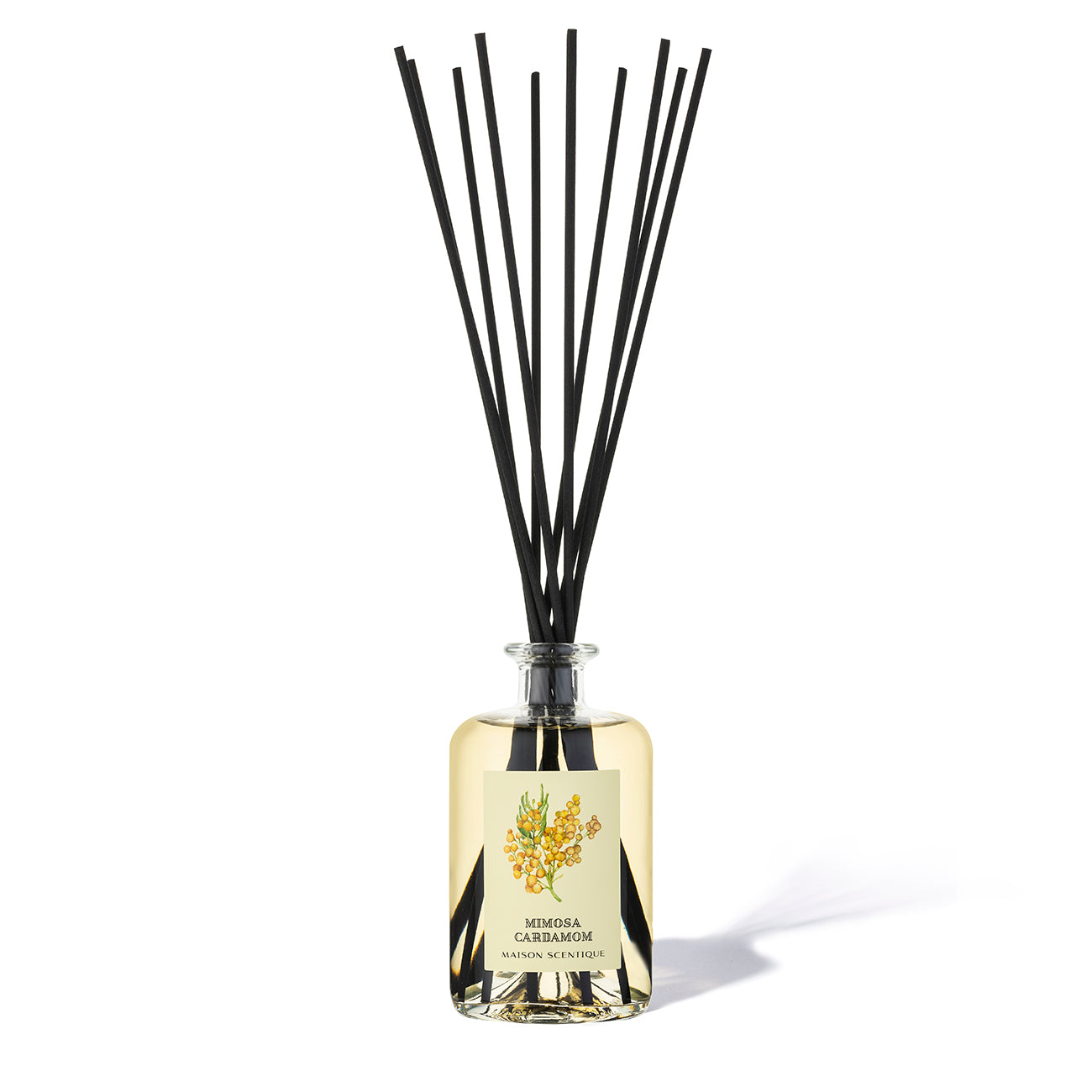Maison Scentique luxury reed diffuser with mimosa, neroli and cardamom scent