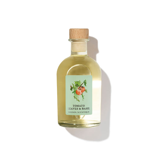 Maison Scentique luxury reed diffuser with tomato leaves, basil and musk scent