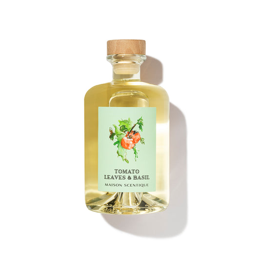 Maison Scentique luxury reed diffuser with tomato leaves, basil and musk scent