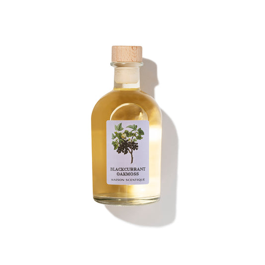 Maison Scentique luxury reed diffuser with blackcurrant, oakmoss and amber scent