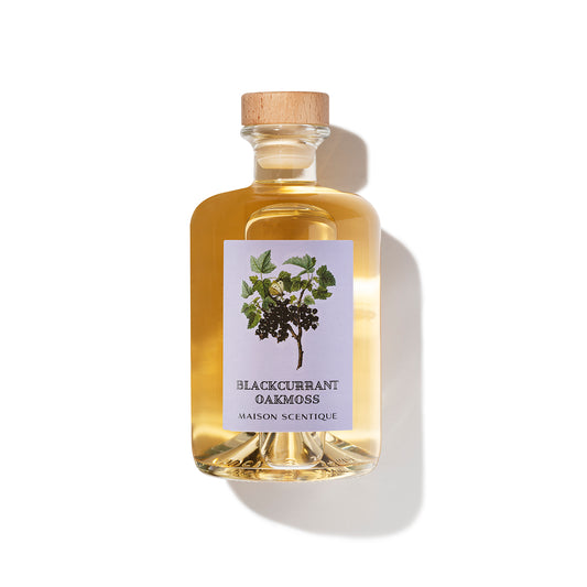 Maison Scentique luxury reed diffuser with blackcurrant, oakmoss and amber scent