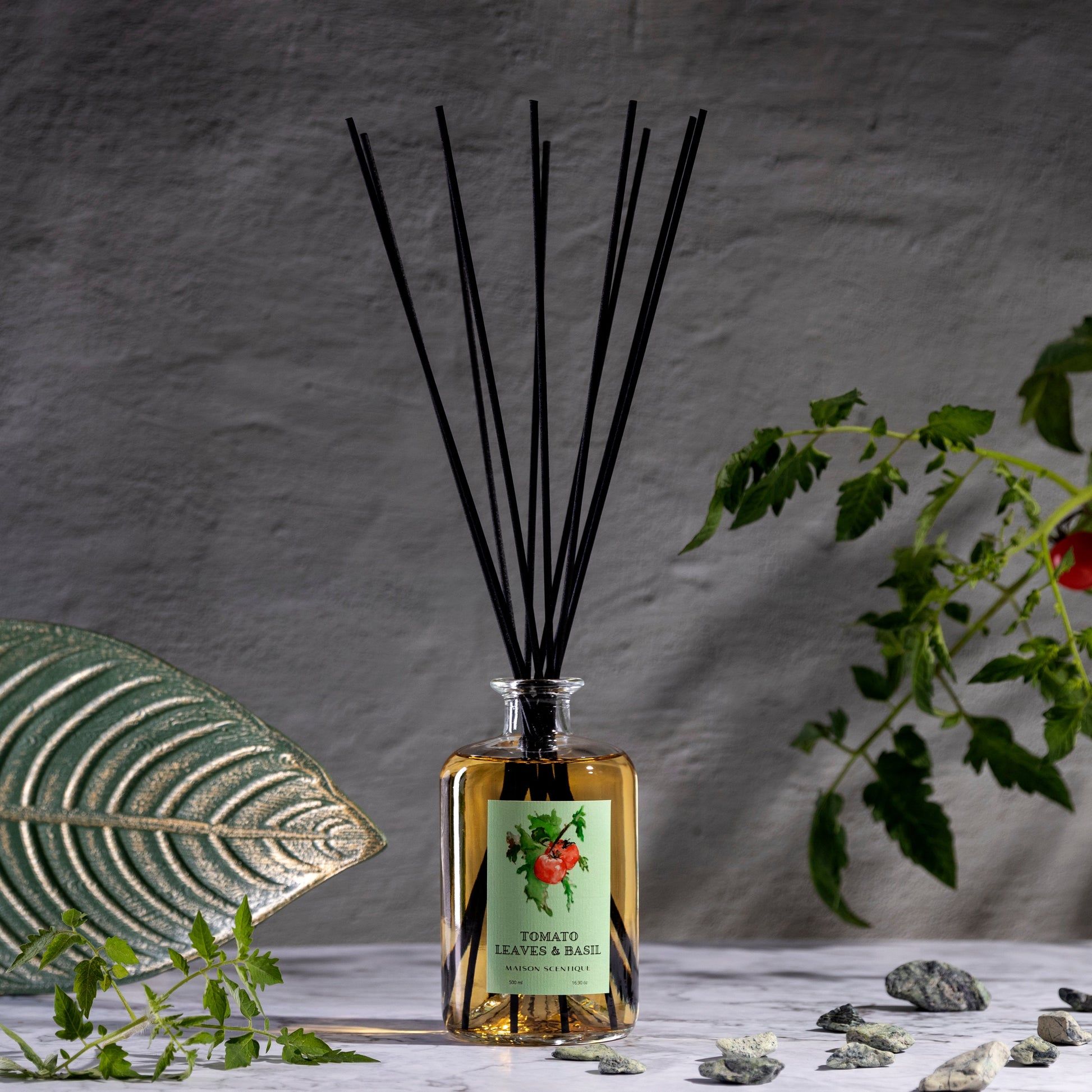 reed diffuser tomato leaves and basil